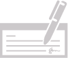 Gray checkbook with a gray pen