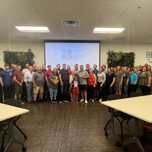 A big group photo with our employees and other members of the community at Grace Technologies