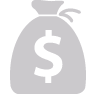 Gray money bag with a dollar sign