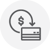 credit card icon with circular arrow