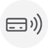 credit card icon with wireless signal coming out
