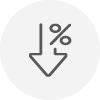 downward arrow with dollar symbol