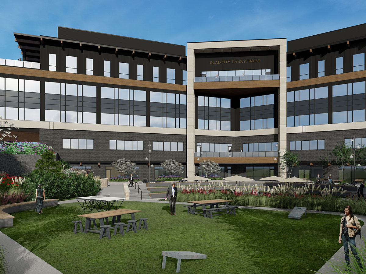 Rear full building render