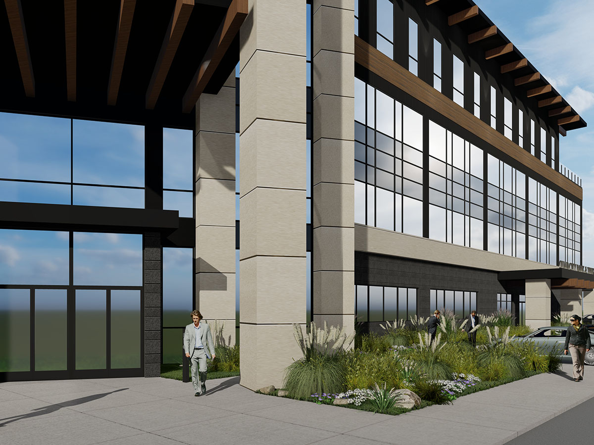 Exterior render, front close-up